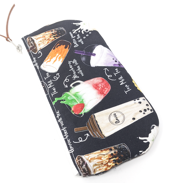 Zippered Wallet Pouch in Boba (Bubble Tea) print