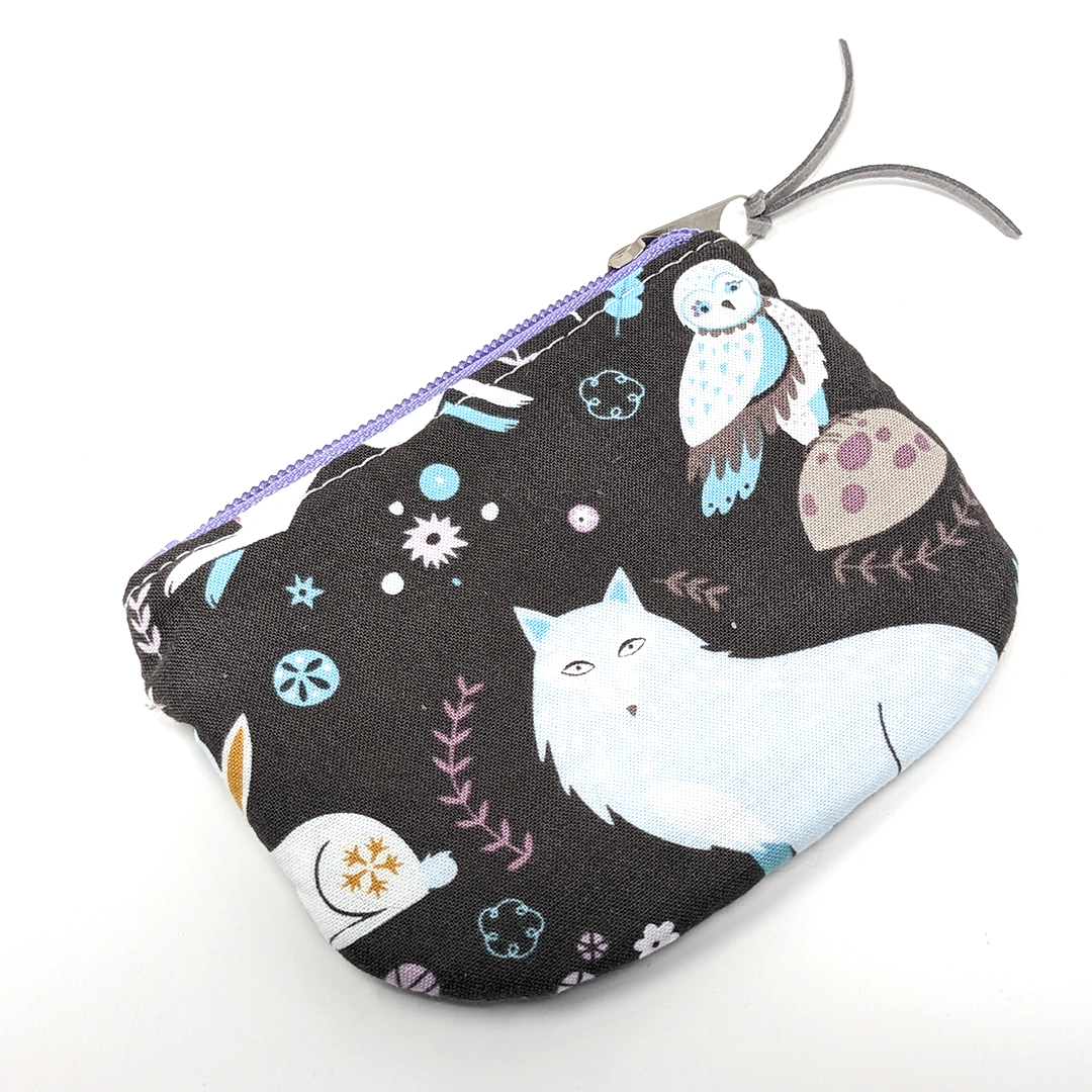 Winter Animals Mini Zippered Wallet Pouch