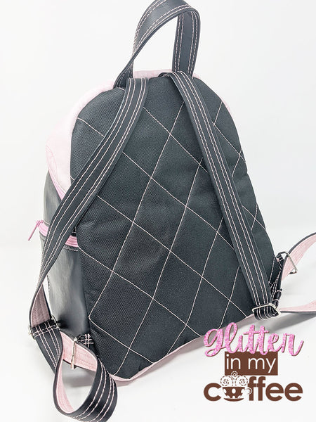 CCS Pastel Pink and Black Loly Backpack