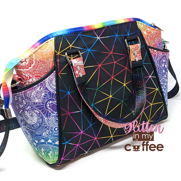 Rainbow Space Handbag with Crossbody Strap