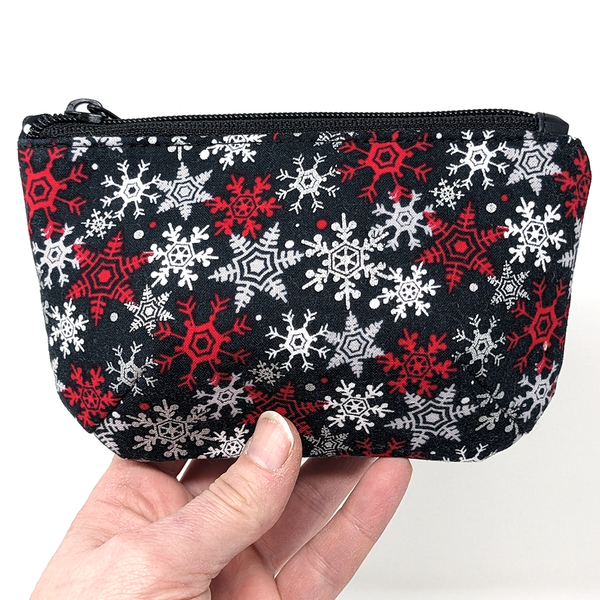 Winter Snowflakes Small Weekender Zipper Pouch